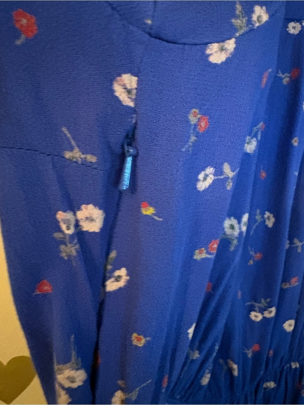 American Eagle Floral V-Neck Mini Dress - Royal Blue Ditsy Print - Picture 10 of 11